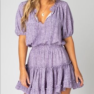 Buddy Love Purple Snakeskin Ruffle Dress
